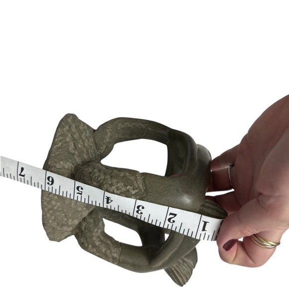 Clay Pottery Circle of Friends Mayan Aztec Candle Holder Grey Decor Family Of 4 - Picture 6 of 10